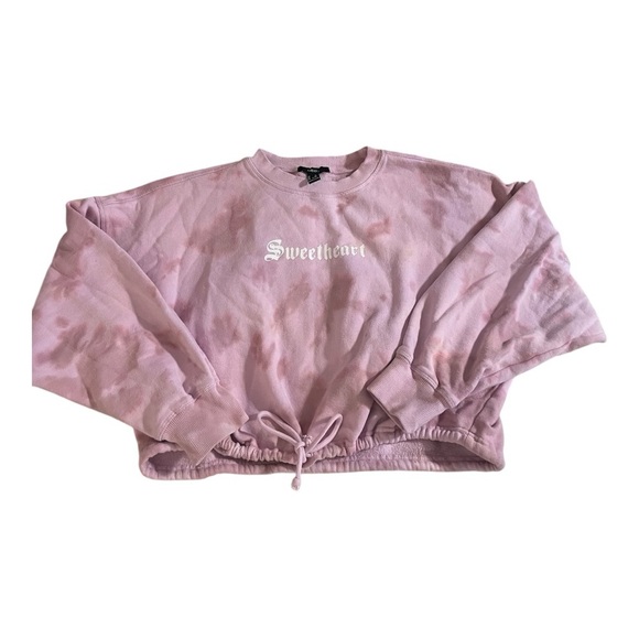 Forever 21 Tops - Forever 21 Pink Oversized Cropped Sweatshirt